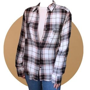Black plaid flannel Button down Top| Kendall&Kylie